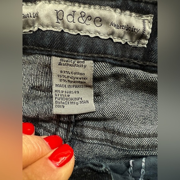 PD&C Paper Denim & Cloth Dark Wash Slim Fit Boot Cut Jeans Size 30 - Picture 9 of 10